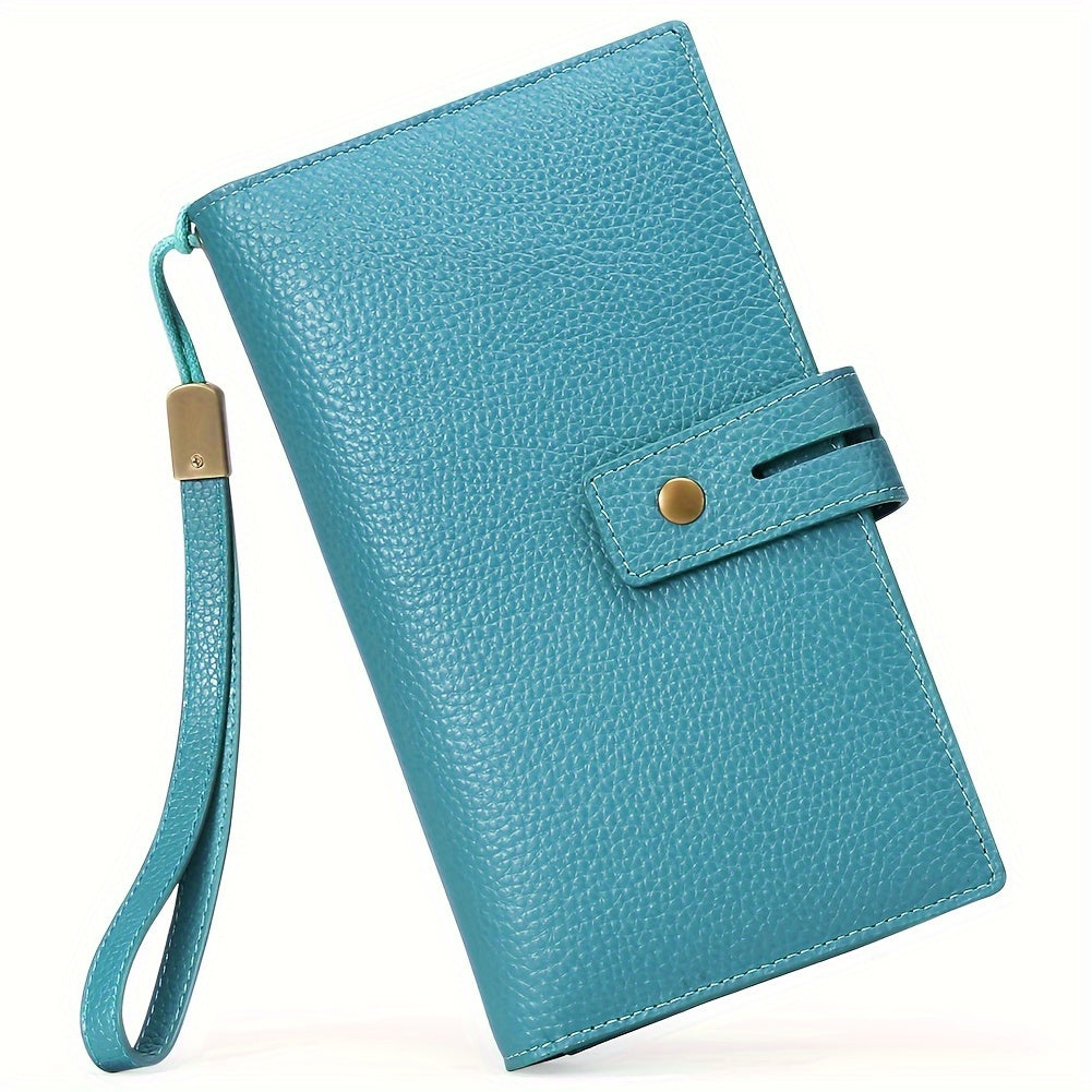 Portefeuille femme long 3 volets avec chéquier et anti-RFID
