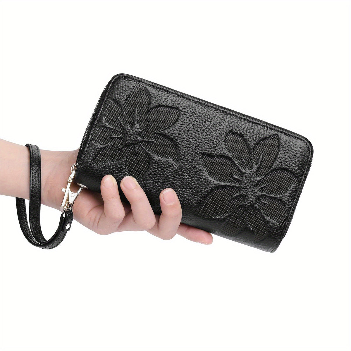 Portefeuille femme long cuir véritable 16 cartes anti-RFID