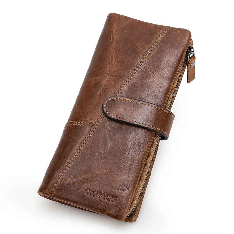 Portefeuille long en cuir de vachette véritable avec compartiment téléphone pour femme — photo 11
