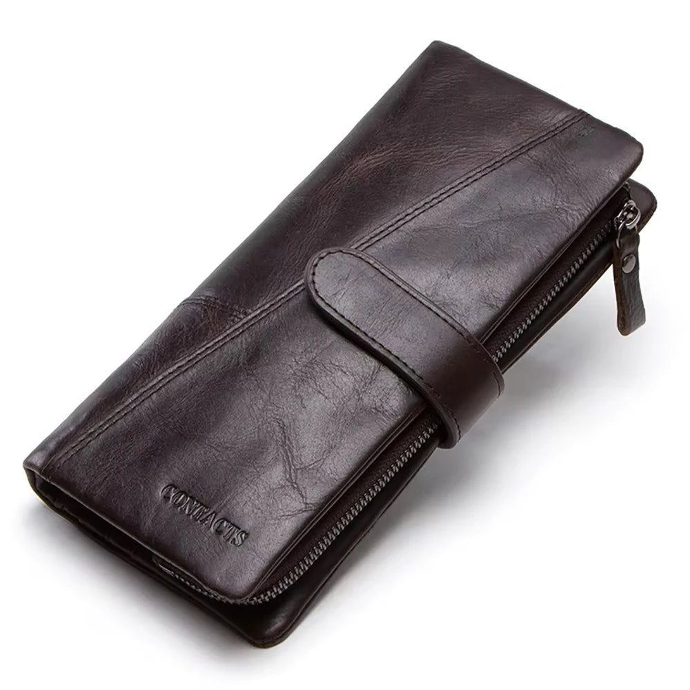 Portefeuille long en cuir de vachette véritable avec compartiment téléphone pour femme — photo 7