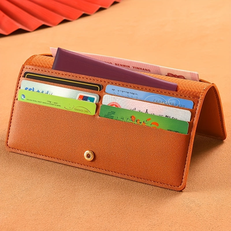 Portefeuille femme long de 5 mm, douze fentes et documents