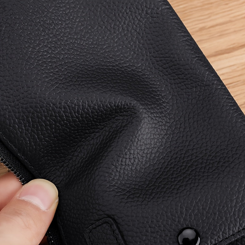 Portefeuille femme long zippé 21 cm, tranches de cuir peintes