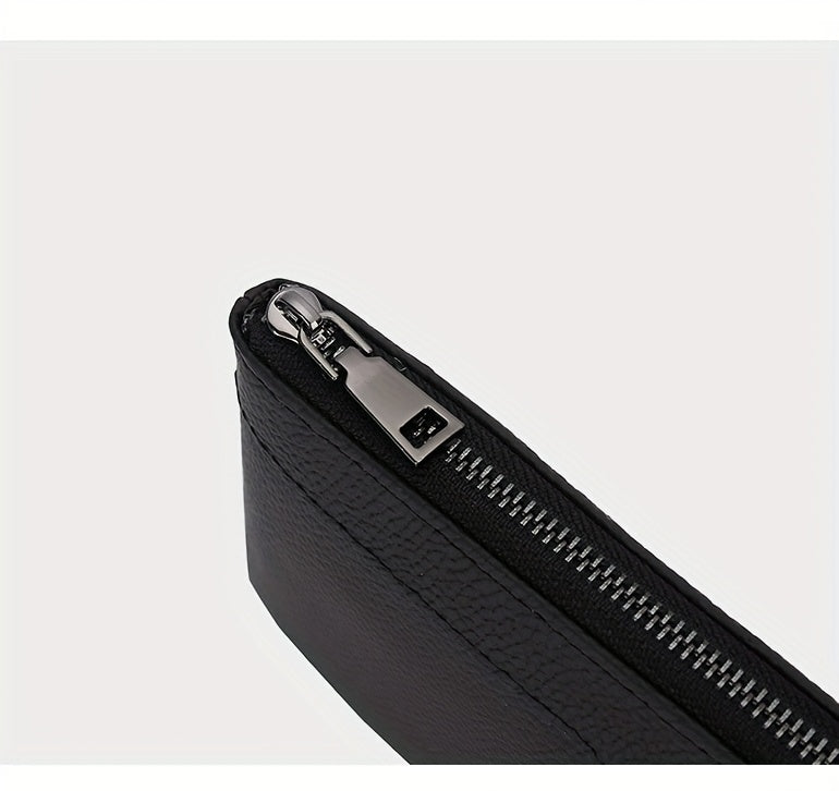 Portefeuille femme long zippé 21 cm, tranches de cuir peintes