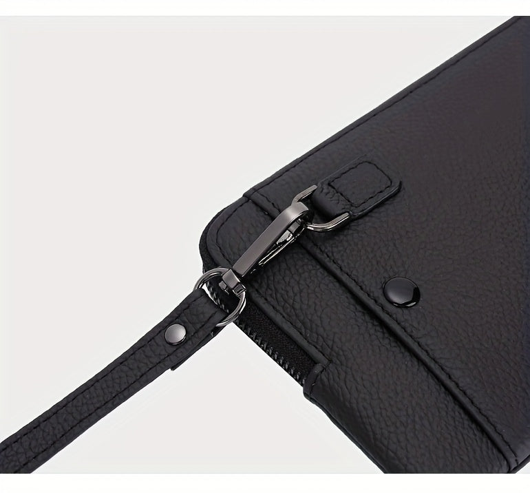 Portefeuille femme long zippé 21 cm, tranches de cuir peintes