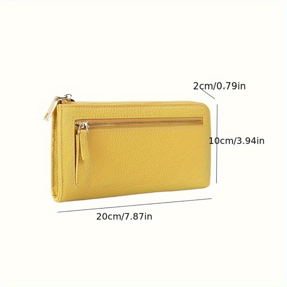 Portefeuille femme long zippé anti-RFID, 20 x 10 x 2 cm