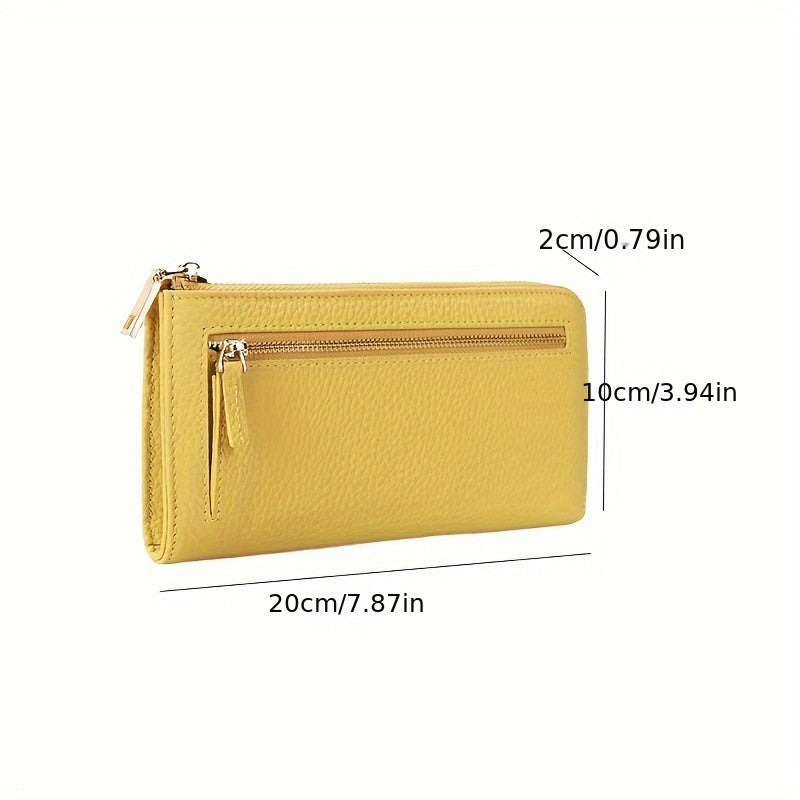 Portefeuille femme long zippé anti-RFID, 20 x 10 x 2 cm