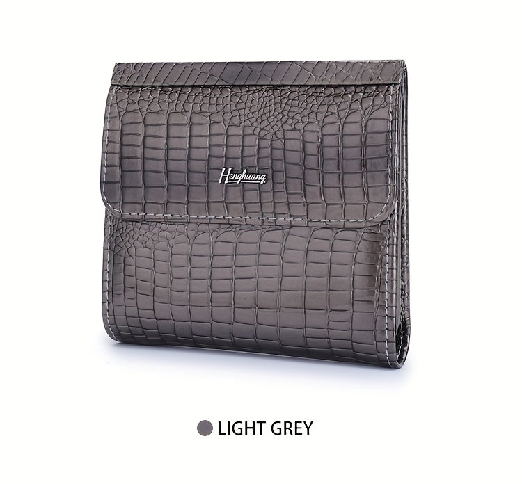 Portefeuille femme mini carré de cent grammes, croco verni