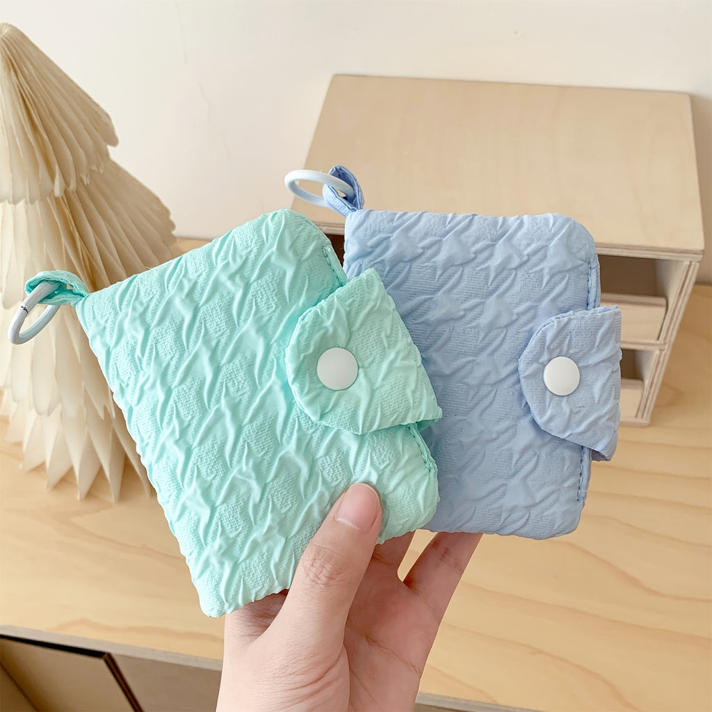 Portefeuille femme mini en textile gaufré, 10 x 8 cm fermé