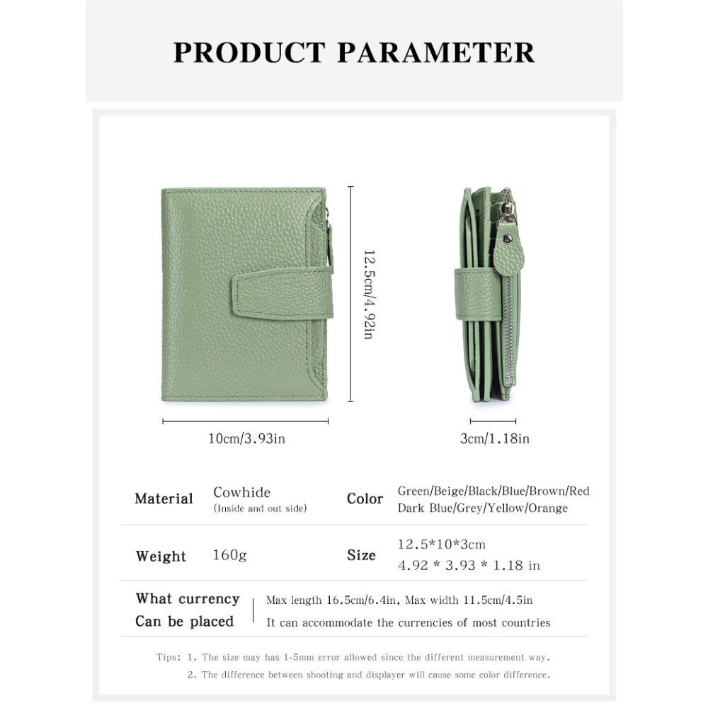 Portefeuille femme petit format anti-RFID, 14 fentes cartes