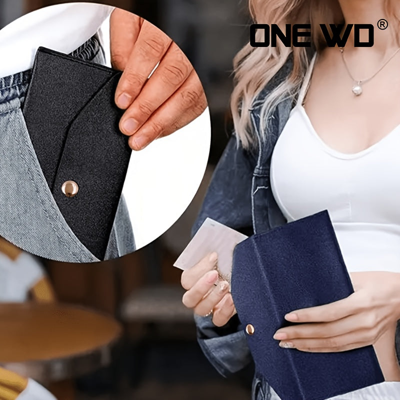 Portefeuille femme pochette enveloppe fine, bouton pression
