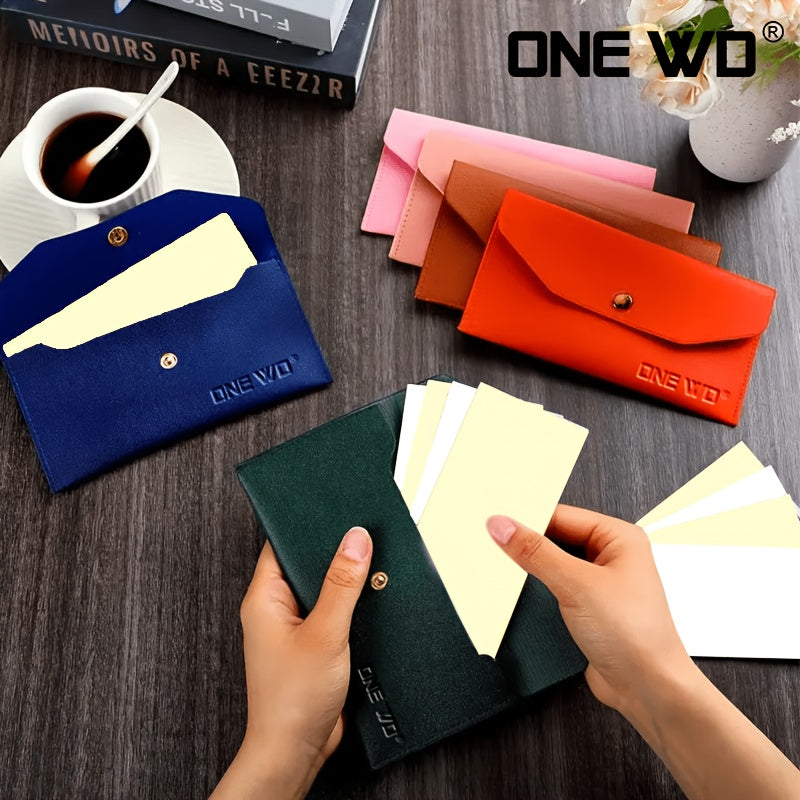 Portefeuille femme pochette enveloppe fine, bouton pression