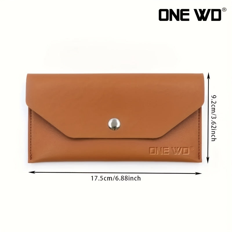 Portefeuille femme pochette enveloppe fine, bouton pression