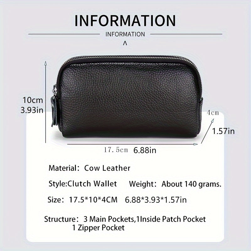 Portefeuille femme pochette à trois compartiments zippés