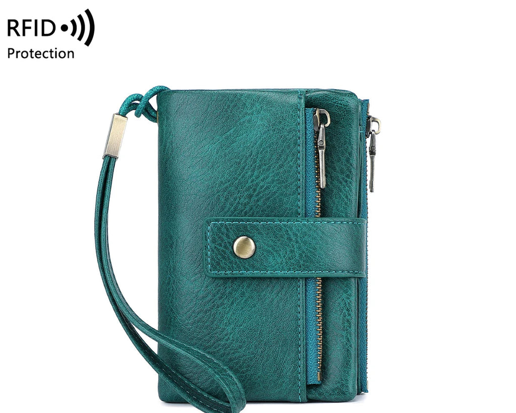Portefeuille femme RFID en similicuir avec porte-cartes et porte-monnaie zippé — photo 6