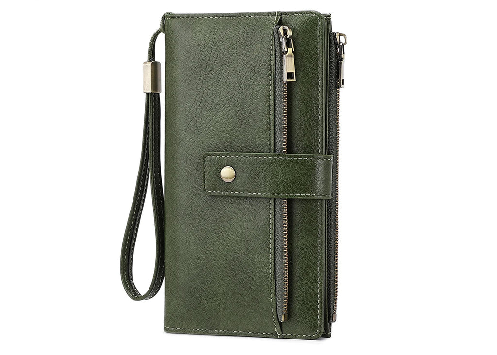 Portefeuille compagnon en cuir pu pour femme avec protection RFID et dragonne amovible — photo 10