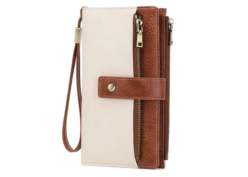 Portefeuille compagnon en cuir pu pour femme avec protection RFID et dragonne amovible — photo 4