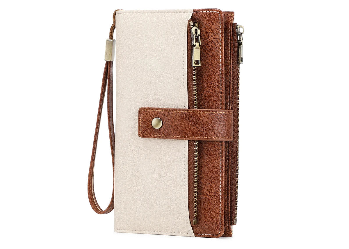Portefeuille compagnon en cuir pu pour femme avec protection RFID et dragonne amovible — photo 4