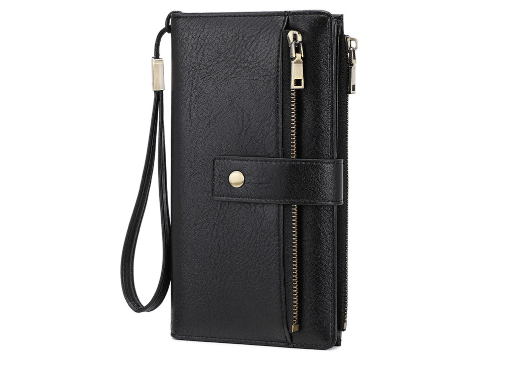 Portefeuille compagnon en cuir pu pour femme avec protection RFID et dragonne amovible — photo 6