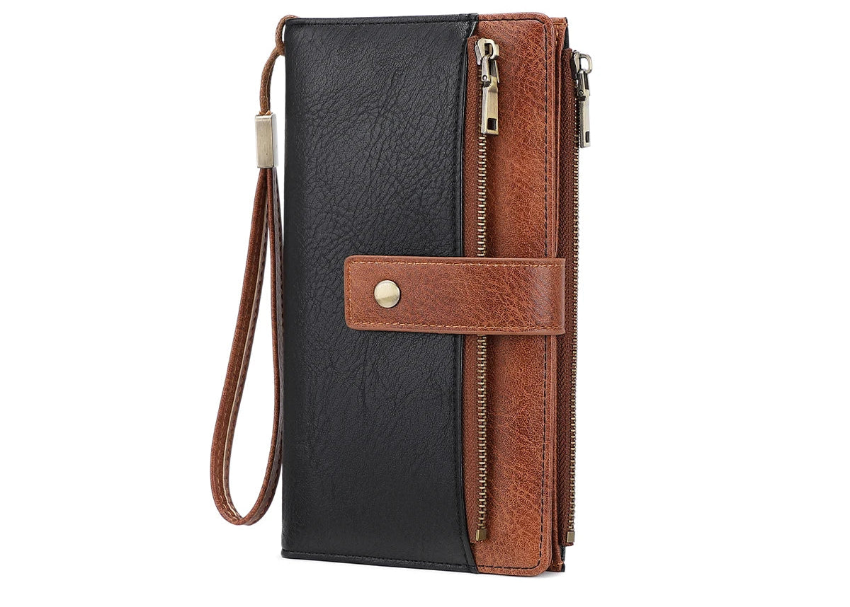 Portefeuille compagnon en cuir pu pour femme avec protection RFID et dragonne amovible — photo 8