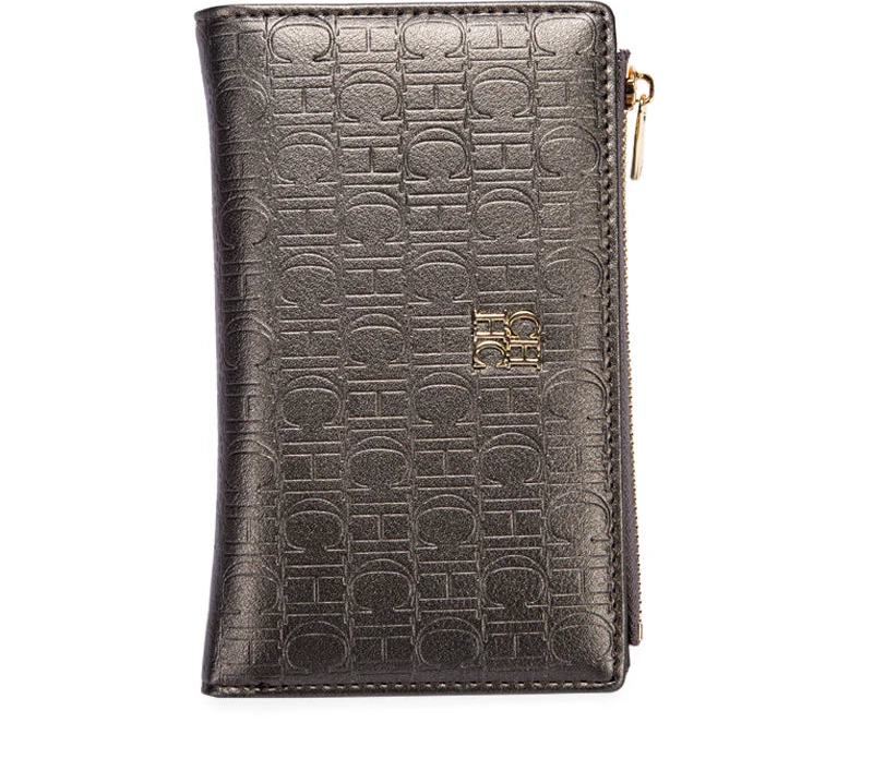 Portefeuille femme slim en similicuir avec porte-monnaie zippé et protection RFID — photo 2