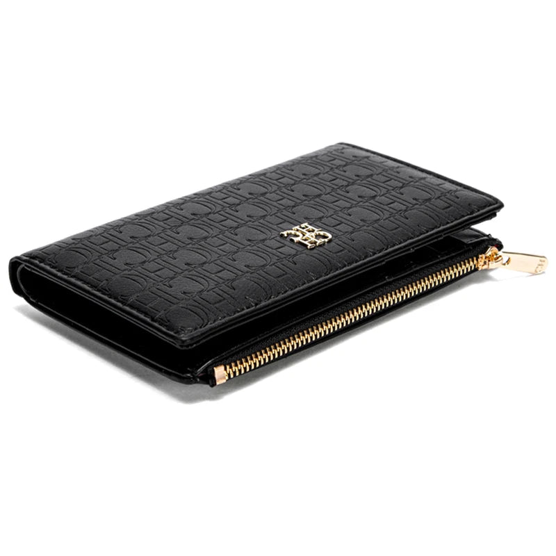 Portefeuille femme slim en similicuir avec porte-monnaie zippé et protection RFID — photo 5 Image