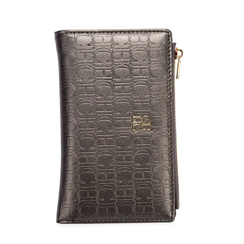Portefeuille femme slim en similicuir avec porte-monnaie zippé et protection RFID — photo 7