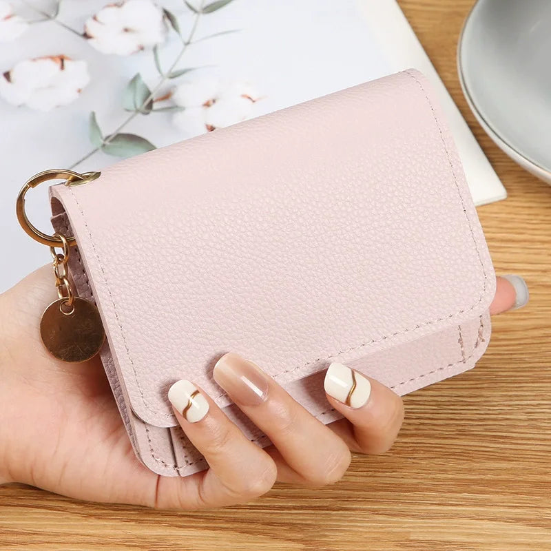 Portefeuille femme style coréen en simili cuir grainé avec porte-monnaie — photo 1