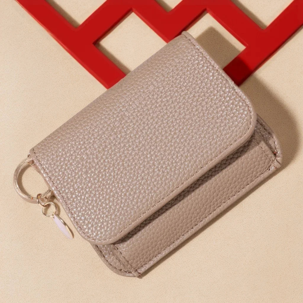 Portefeuille femme style coréen en simili cuir grainé avec porte-monnaie — photo 11