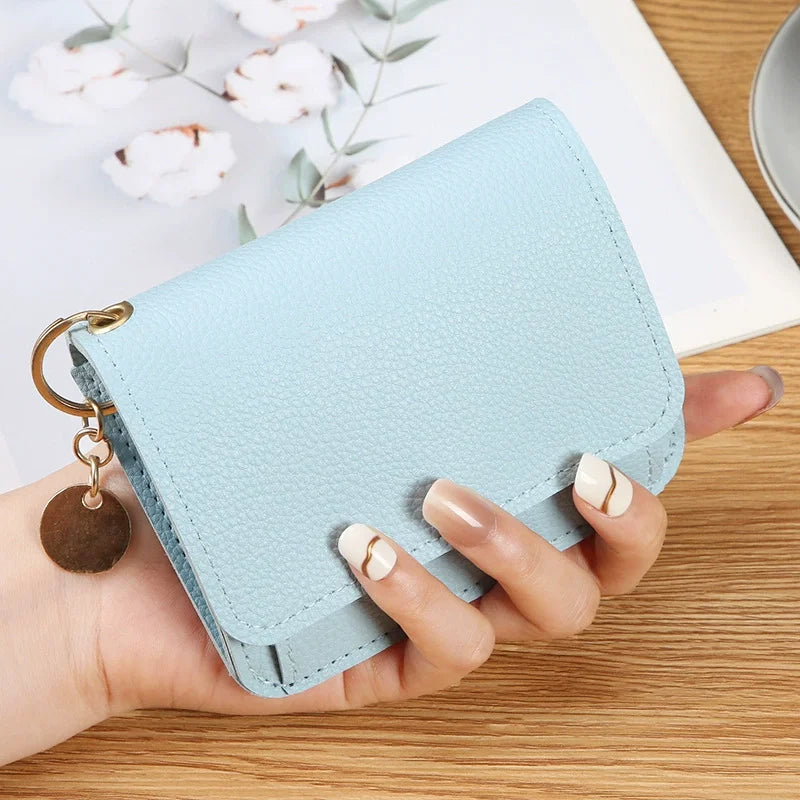 Portefeuille femme style coréen en simili cuir grainé avec porte-monnaie — photo 12
