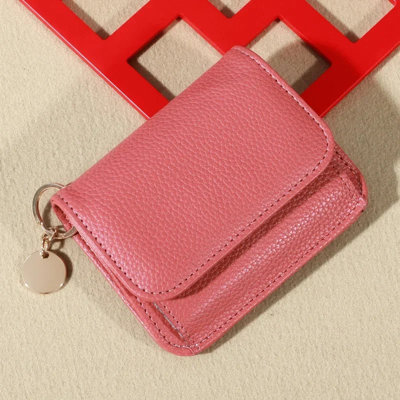 Portefeuille femme style coréen en simili cuir grainé avec porte-monnaie — photo 13