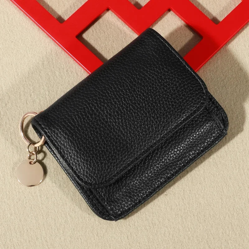 Portefeuille femme style coréen en simili cuir grainé avec porte-monnaie — photo 14