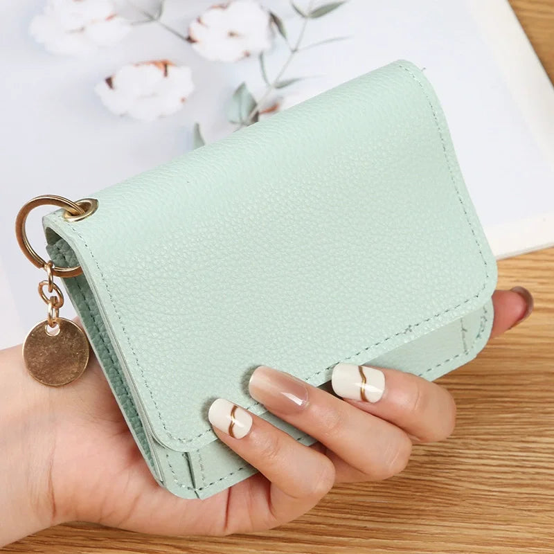 Portefeuille femme style coréen en simili cuir grainé avec porte-monnaie — photo 15