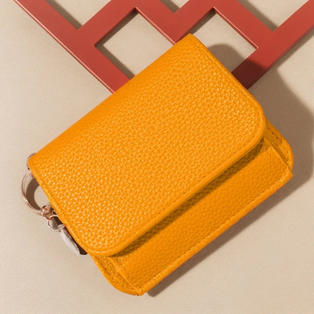 Portefeuille femme style coréen en simili cuir grainé avec porte-monnaie — photo 16