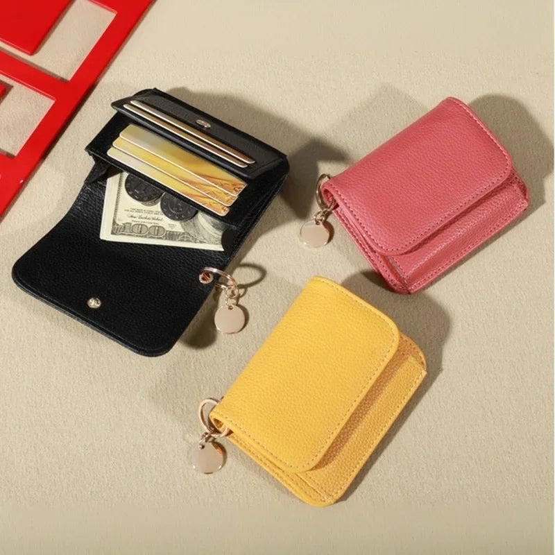 Portefeuille femme style coréen en simili cuir grainé avec porte-monnaie — photo 2