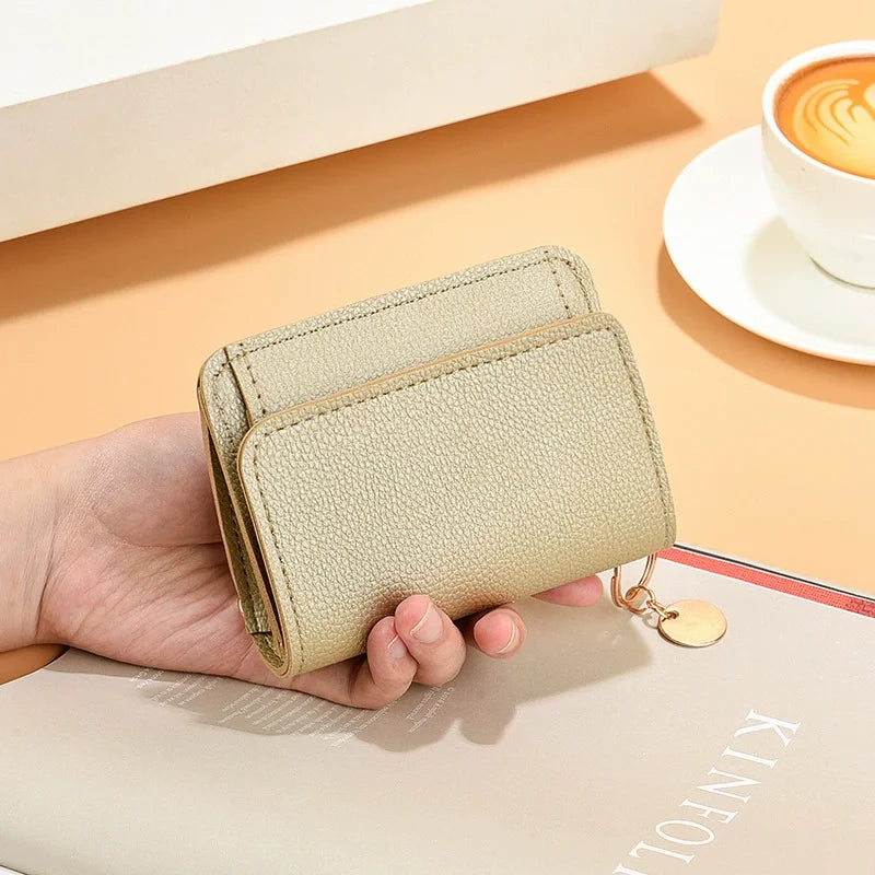 Portefeuille femme style coréen en simili cuir grainé avec porte-monnaie — photo 3