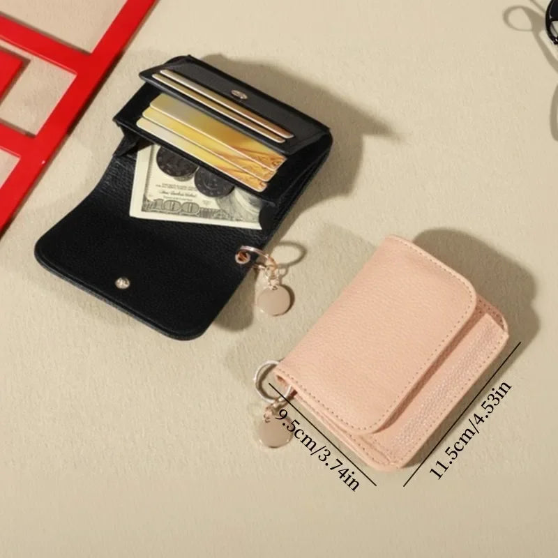 Portefeuille femme style coréen en simili cuir grainé avec porte-monnaie — photo 5