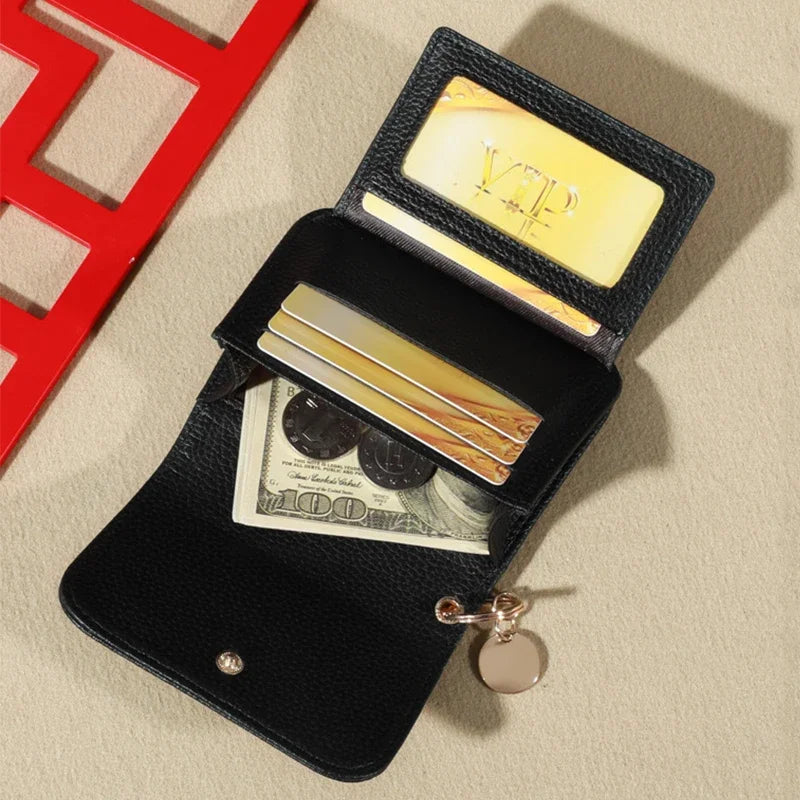 Portefeuille femme style coréen en simili cuir grainé avec porte-monnaie — photo 6