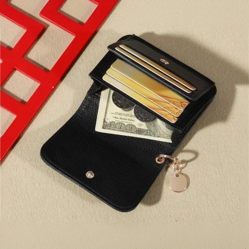 Portefeuille femme style coréen en simili cuir grainé avec porte-monnaie — photo 7