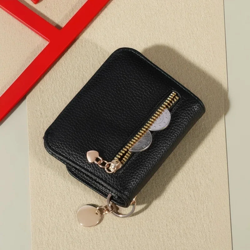 Portefeuille femme style coréen en simili cuir grainé avec porte-monnaie — photo 8