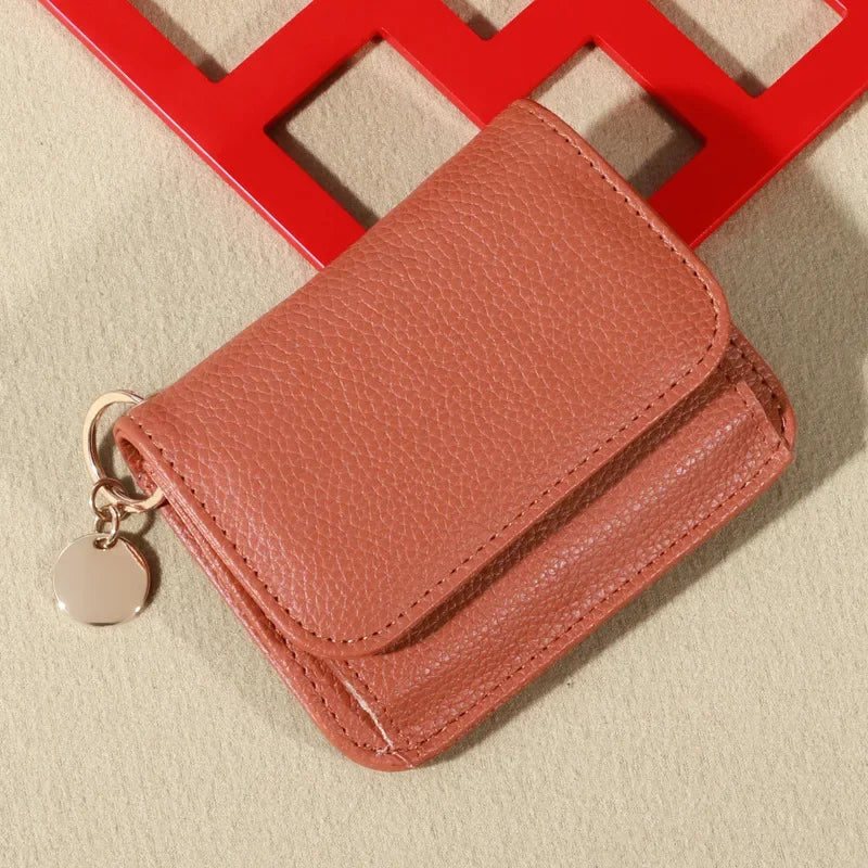 Portefeuille femme style coréen en simili cuir grainé avec porte-monnaie — photo 9