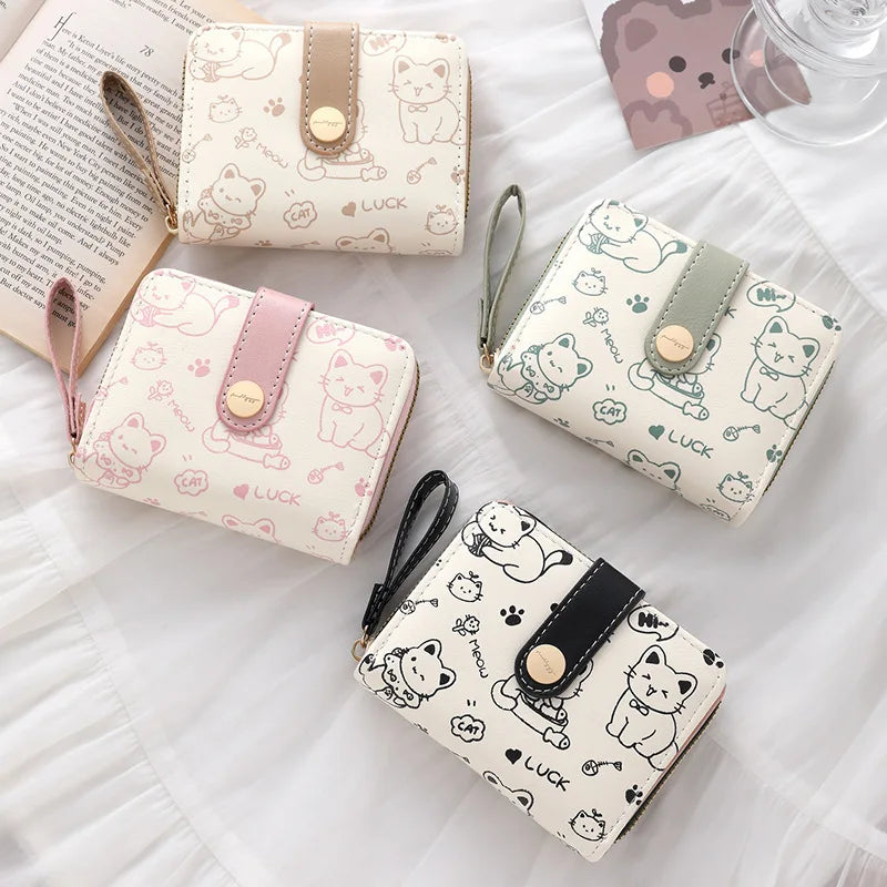 Portefeuille court pour fille motif chat mignon – Style et praticité — photo 4