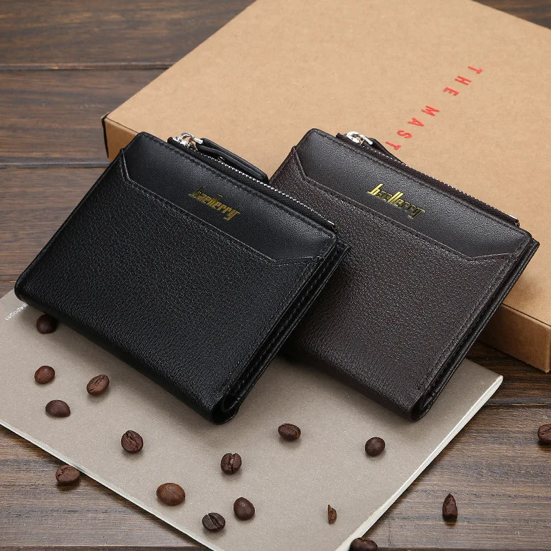Portefeuille homme  en cuir microfibre avec poche zippée et porte-cartes - Style business — photo 5