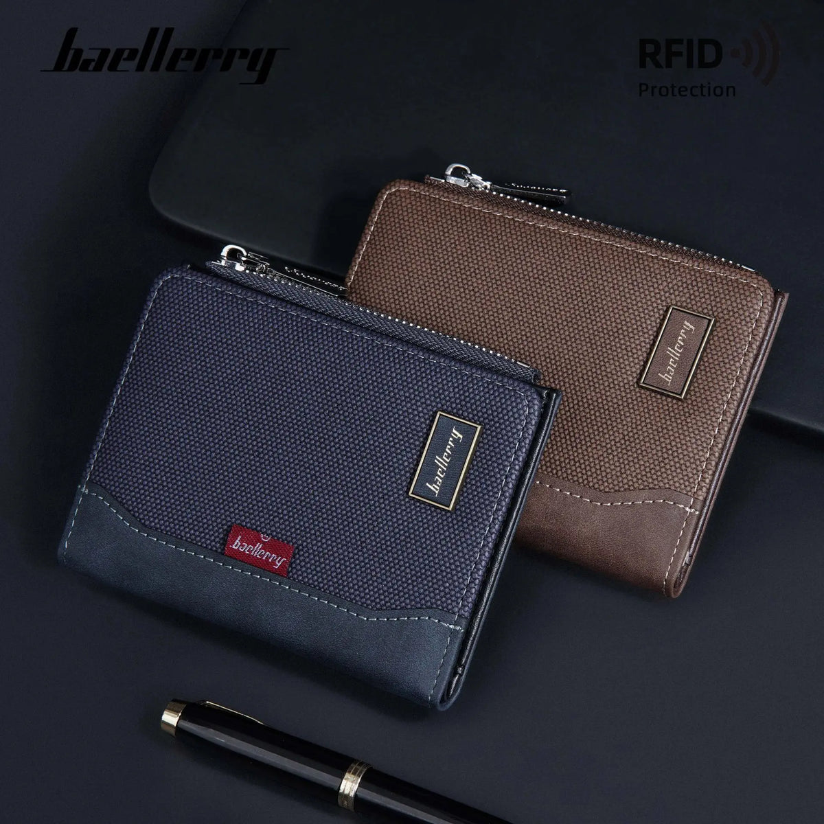 Portefeuille homme  avec protection RFID et fermeture zippée — photo 4