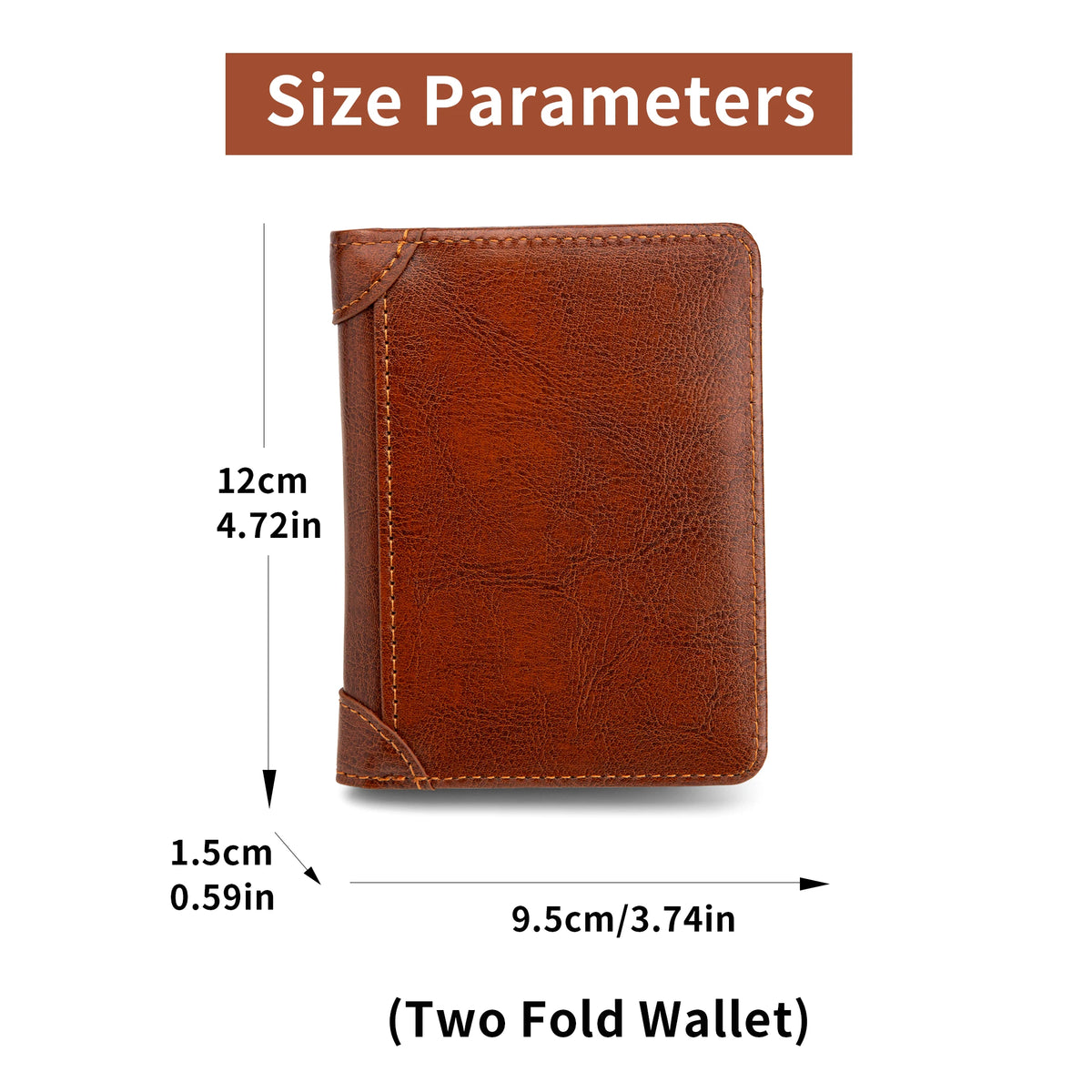 Portefeuille homme bifold en PU style britannique avec porte-cartes et compartiments billets — photo 6