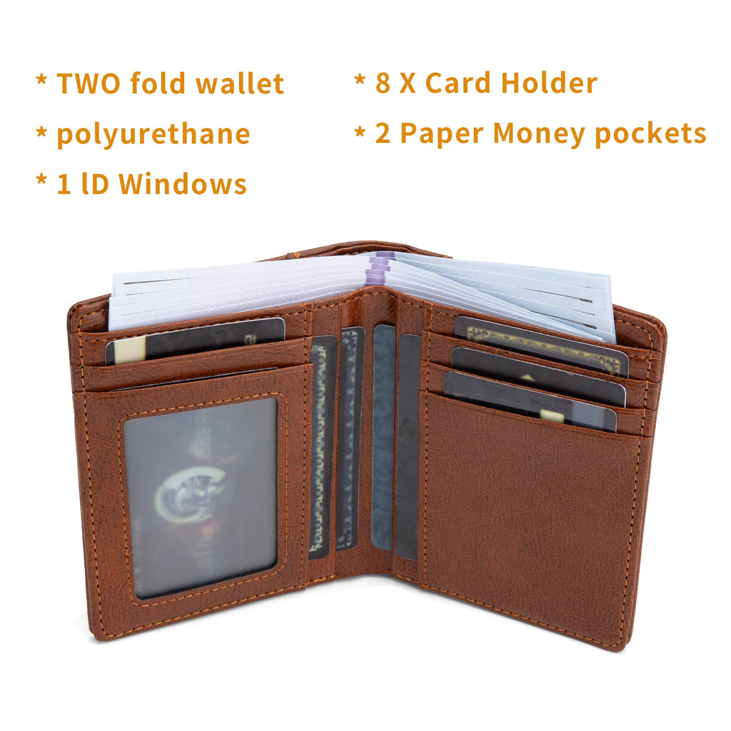 Portefeuille homme bifold en PU style britannique avec porte-cartes et compartiments billets — photo 7