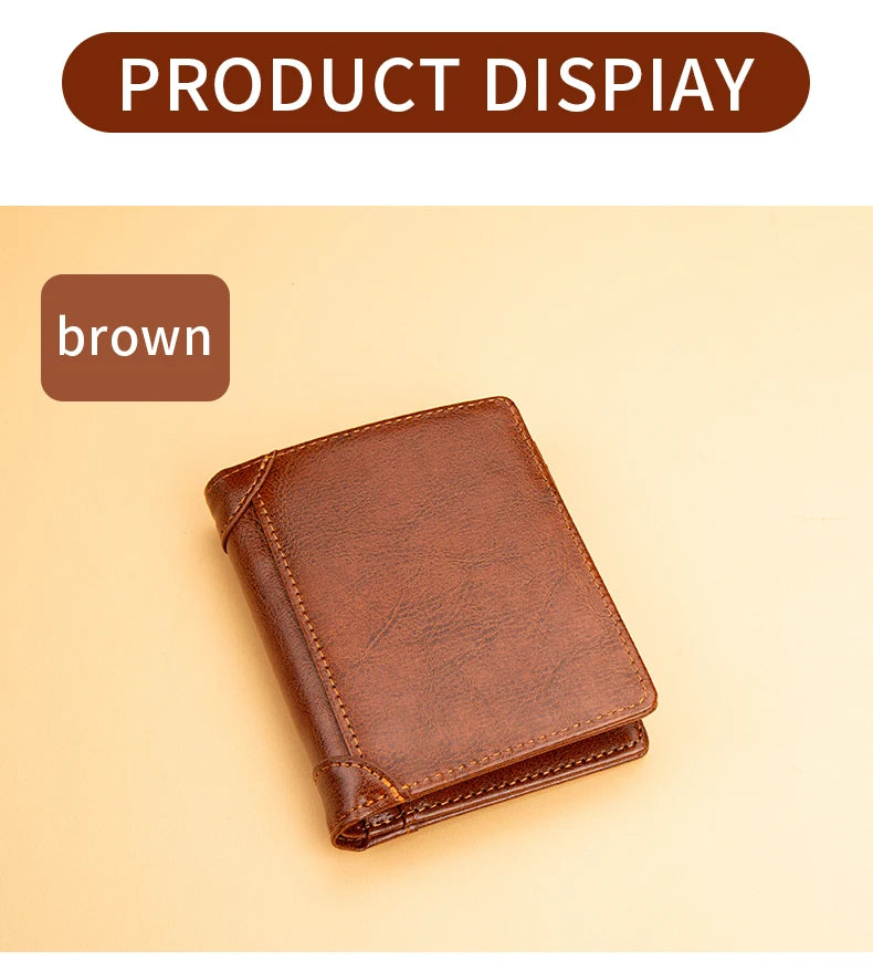 Portefeuille homme bifold en PU style britannique avec porte-cartes et compartiments billets — photo 8