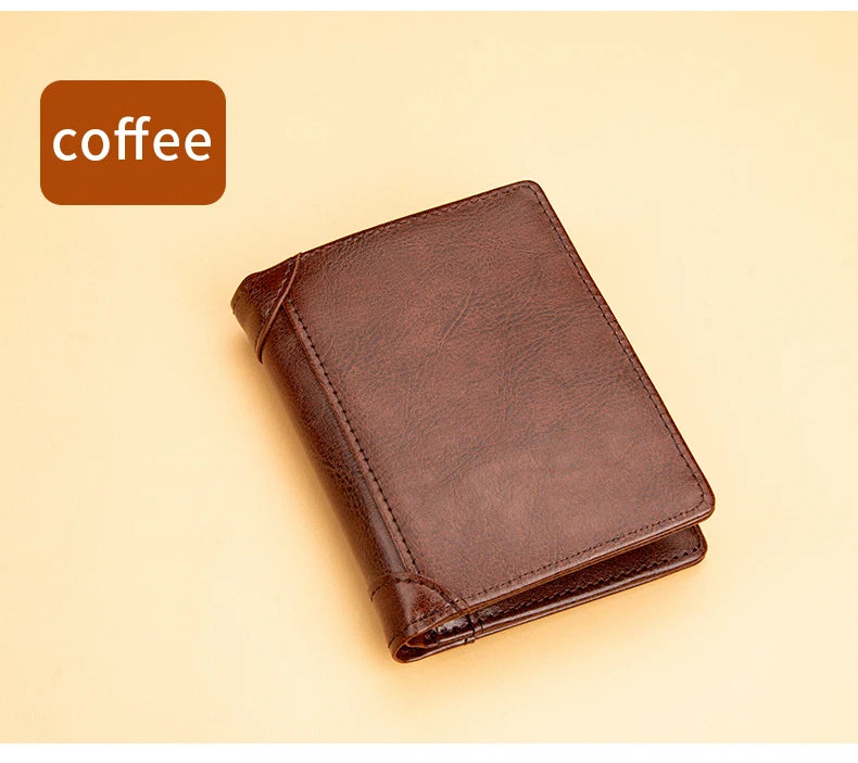 Portefeuille homme bifold en PU style britannique avec porte-cartes et compartiments billets — photo 9