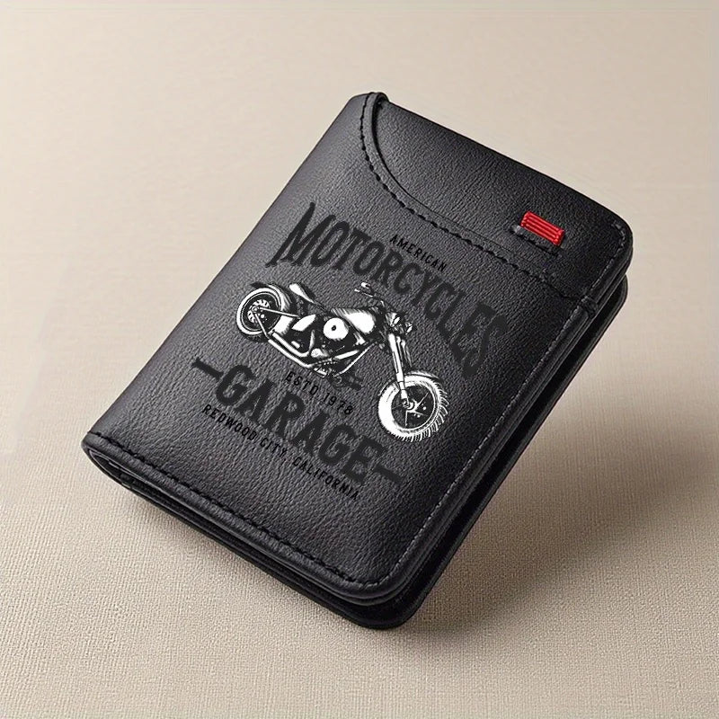 Portefeuille homme style biker en cuir PU rétro avec porte-cartes compact — photo 7