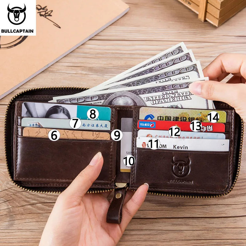 Portefeuille  en Cuir de Vachette - Élégance Retro & Sécurité RFID — photo 4