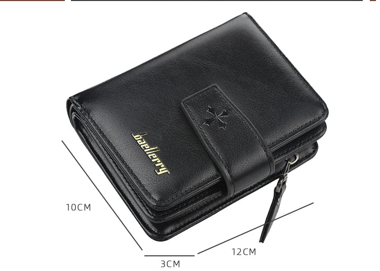 Portefeuille homme business en cuir PU avec double fermeture zippée — photo 5